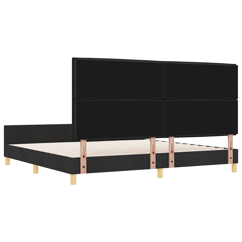 Cadre de lit avec tête de lit Noir 200 x 200 cm tissu - XIOS