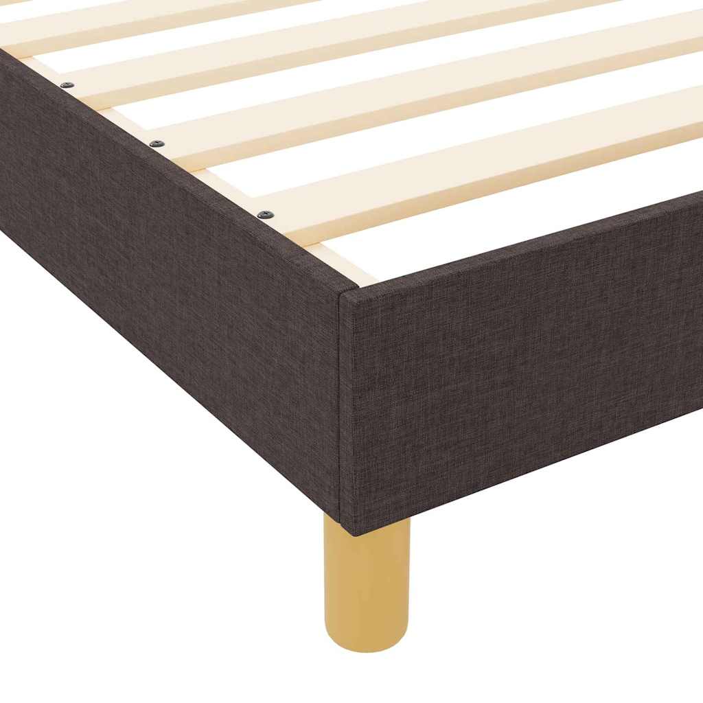 Cadre de lit avec tête de lit Marron foncé 200 x 200 cm tissu - XIOS