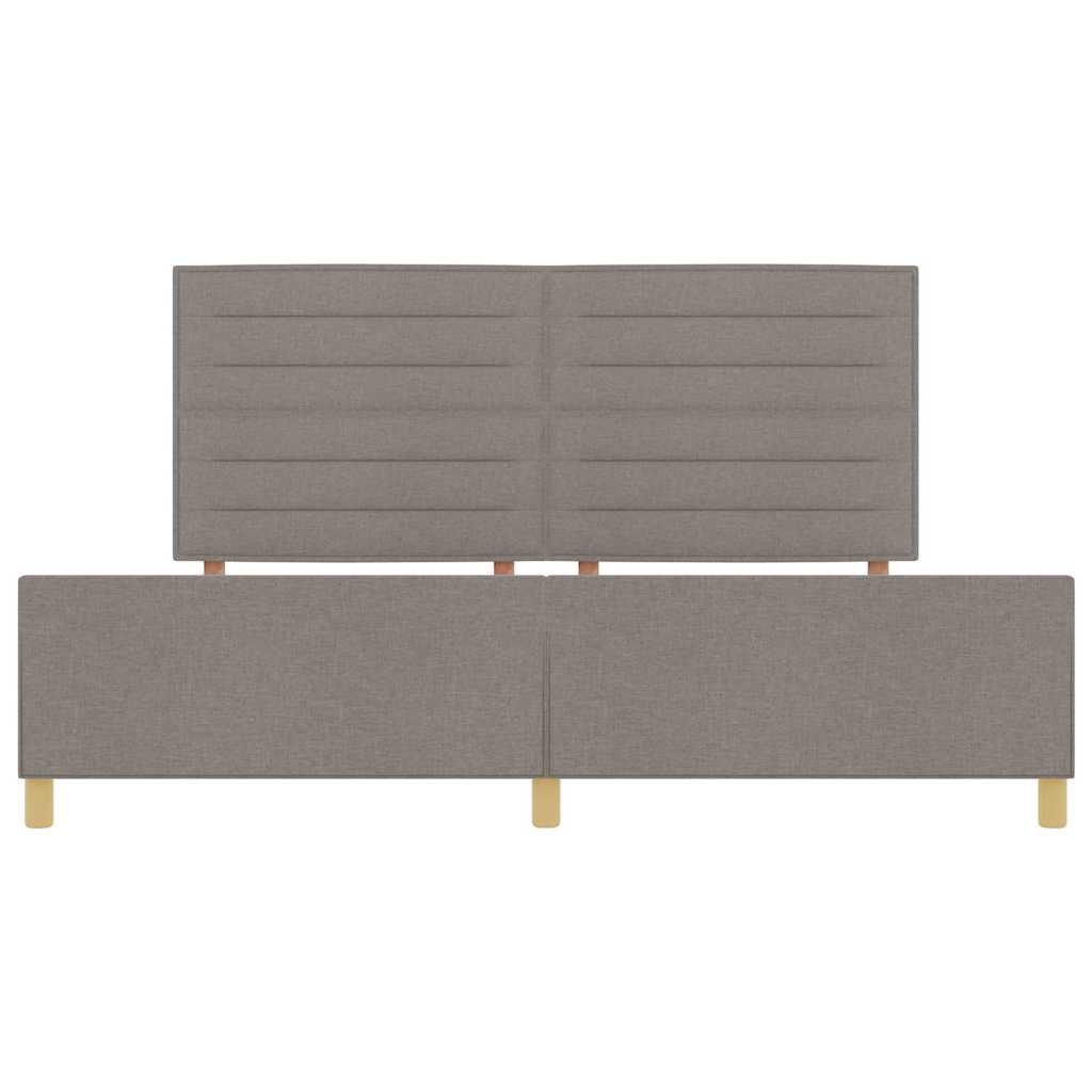 Cadre de lit avec tête de lit Taupe 200 x 200 cm tissu - XIOS