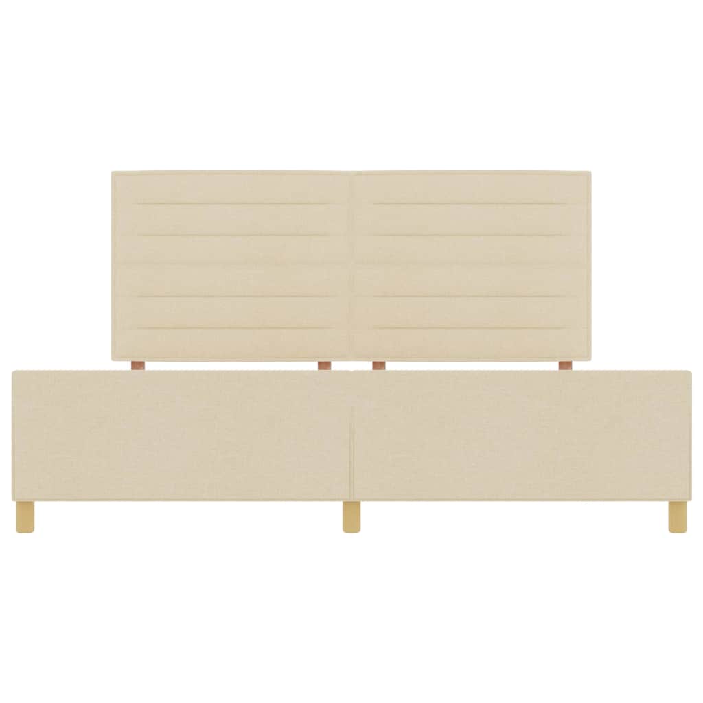 Cadre de lit avec tête de lit Crème 200 x 200 cm tissu - XIOS