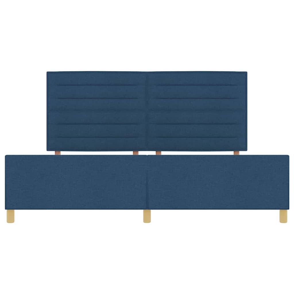 Cadre de lit avec tête de lit Bleu 200 x 200 cm tissu - XIOS