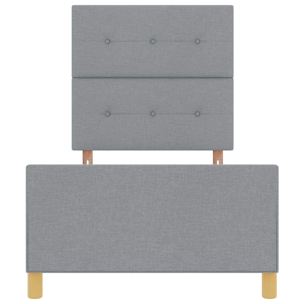 Cadre de lit avec tête de lit Gris clair 80 x 200 cm tissu - XIOS