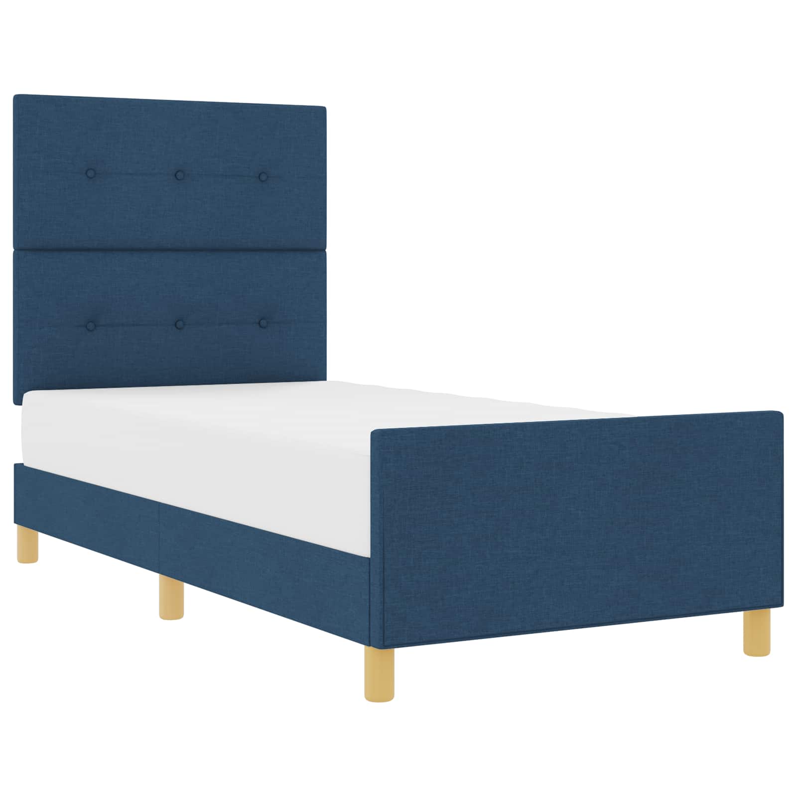Cadre de lit avec tête de lit Bleu 80 x 200 cm tissu - XIOS