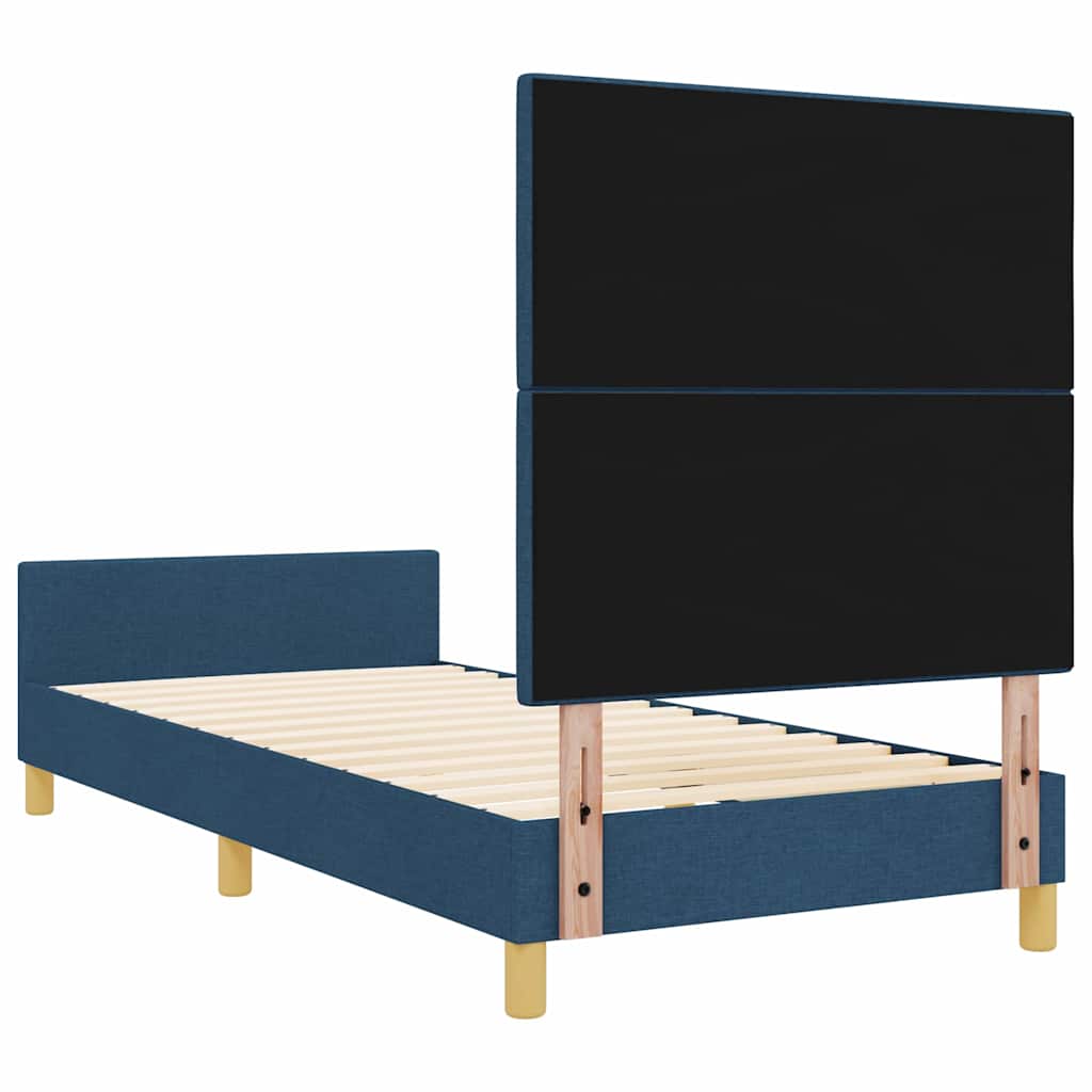 Cadre de lit avec tête de lit Bleu 80 x 200 cm tissu - XIOS