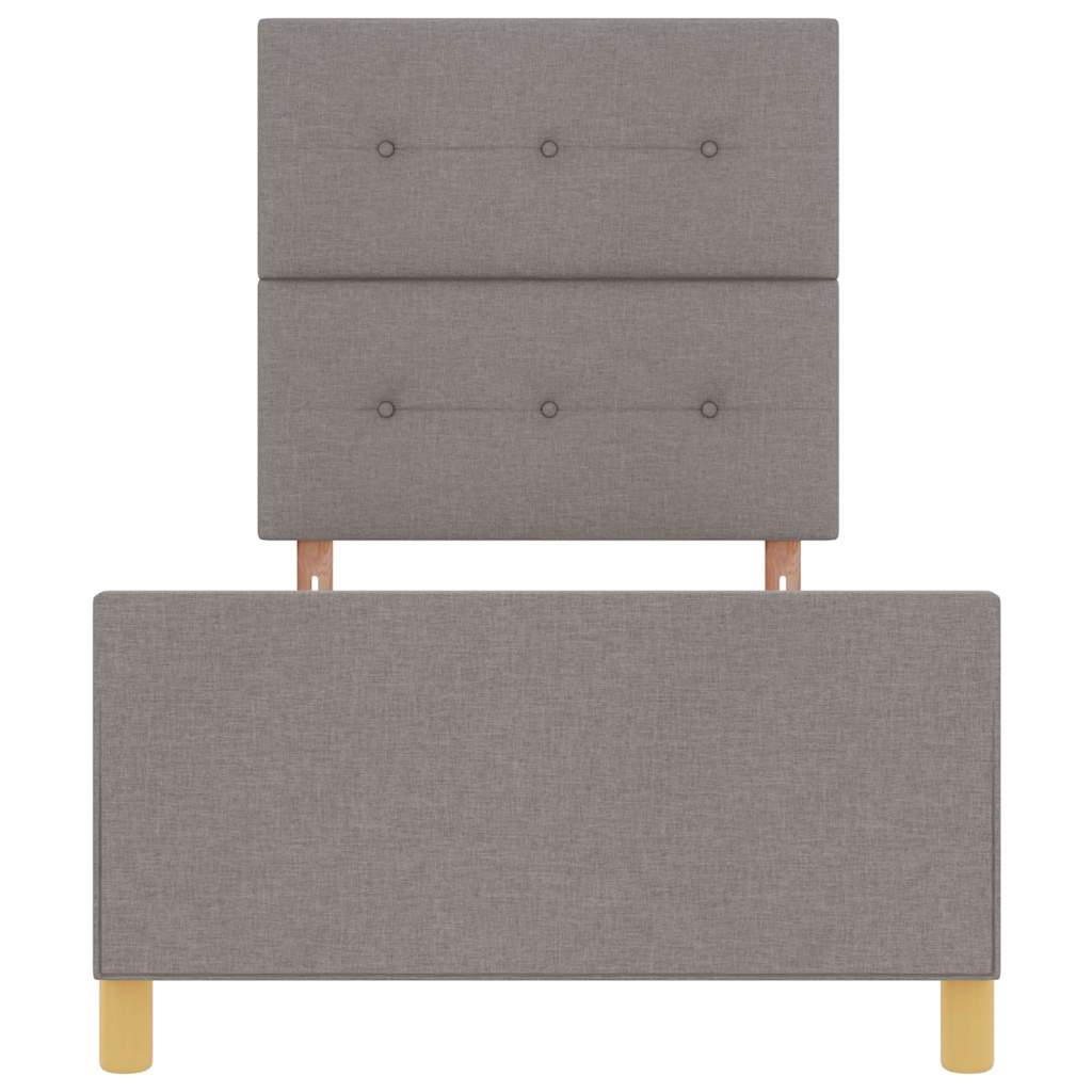 Cadre de lit avec tête de lit Taupe 90 x 190 cm tissu - XIOS