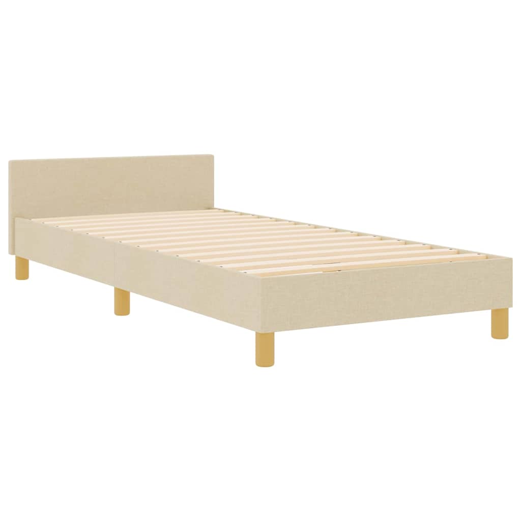 Cadre de lit avec tête de lit Crème 90 x 190 cm tissu - XIOS