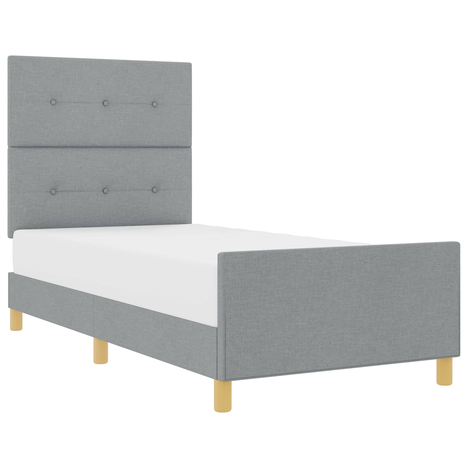 Cadre de lit avec tête de lit Gris clair 90 x 200 cm tissu - XIOS