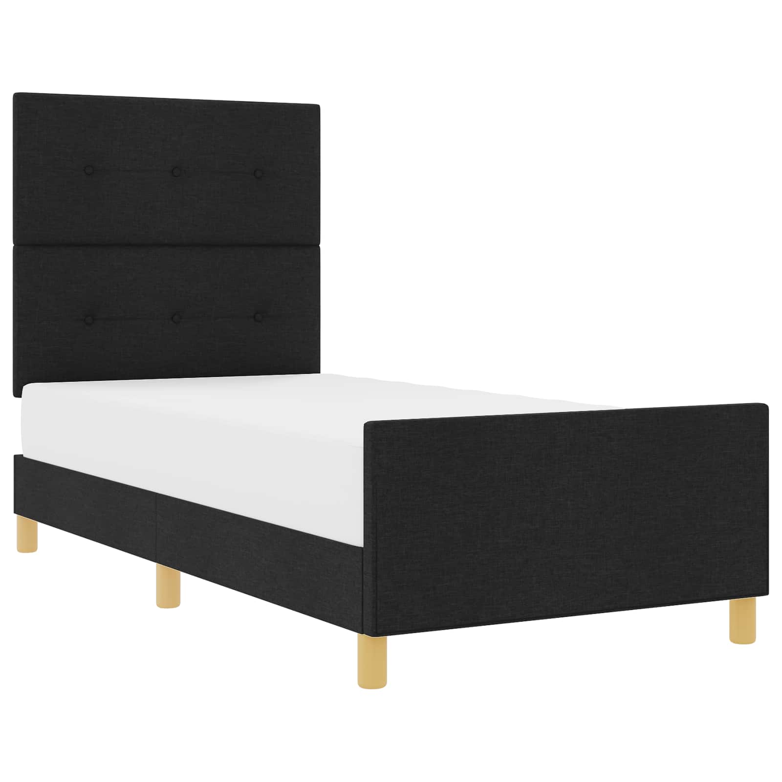 Cadre de lit avec tête de lit Noir 90 x 200 cm tissu - XIOS