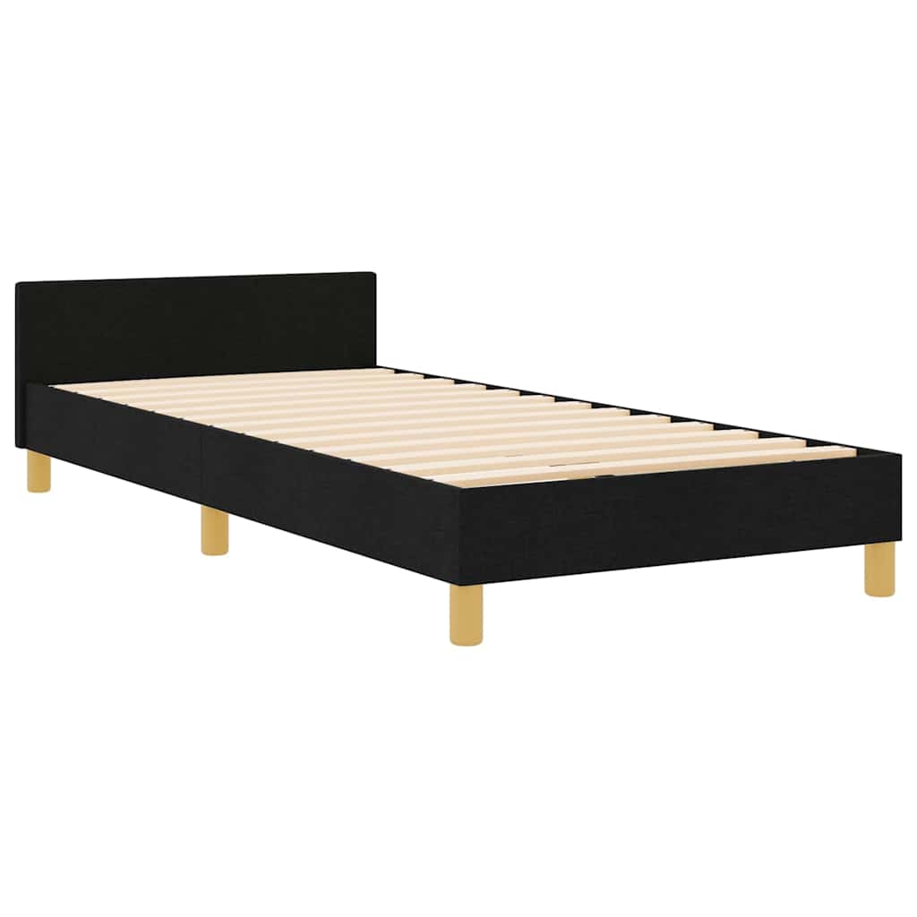 Cadre de lit avec tête de lit Noir 90 x 200 cm tissu - XIOS