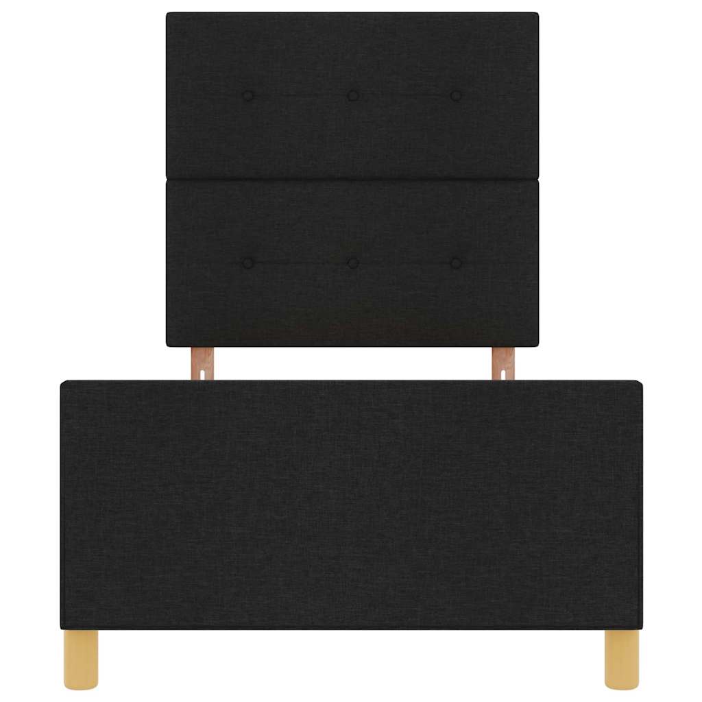 Cadre de lit avec tête de lit Noir 90 x 200 cm tissu - XIOS