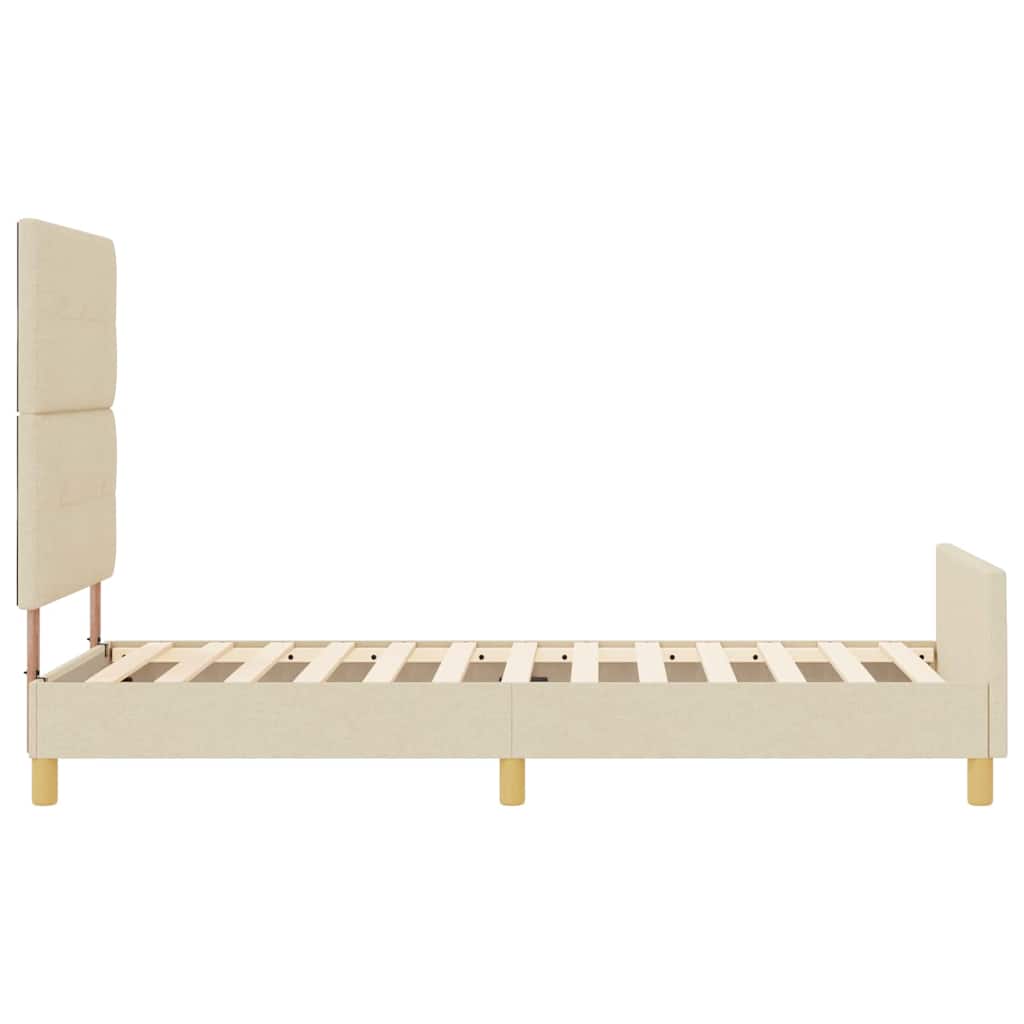 Cadre de lit avec tête de lit Crème 90 x 200 cm tissu - XIOS