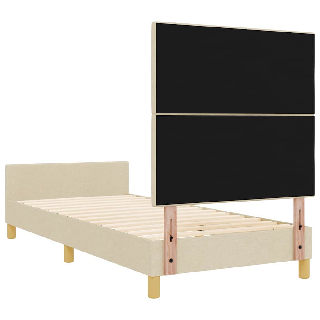 Cadre de lit avec tête de lit Crème 100 x 200 cm tissu - XIOS