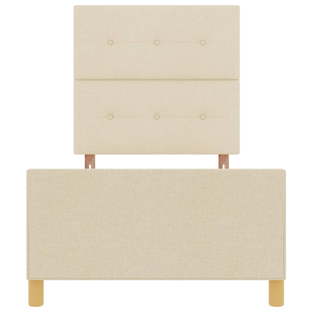 Cadre de lit avec tête de lit Crème 100 x 200 cm tissu - XIOS