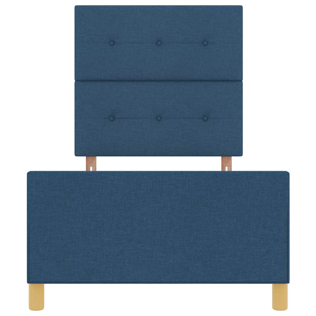 Cadre de lit avec tête de lit Bleu 100 x 200 cm tissu - XIOS