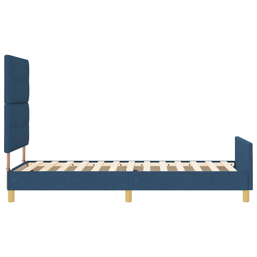 Cadre de lit avec tête de lit Bleu 100 x 200 cm tissu - XIOS