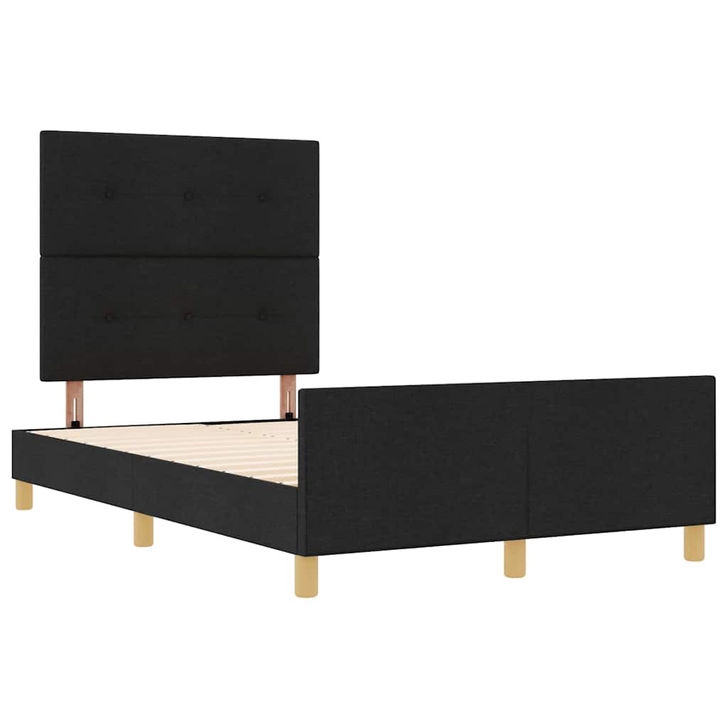 Cadre de lit avec tête de lit Noir 120 x 190 cm tissu - XIOS
