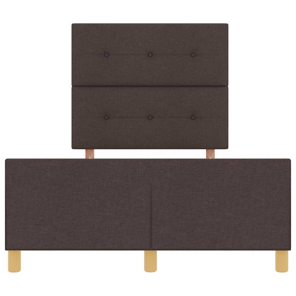 Cadre de lit avec tête de lit Marron foncé 120 x 190 cm tissu