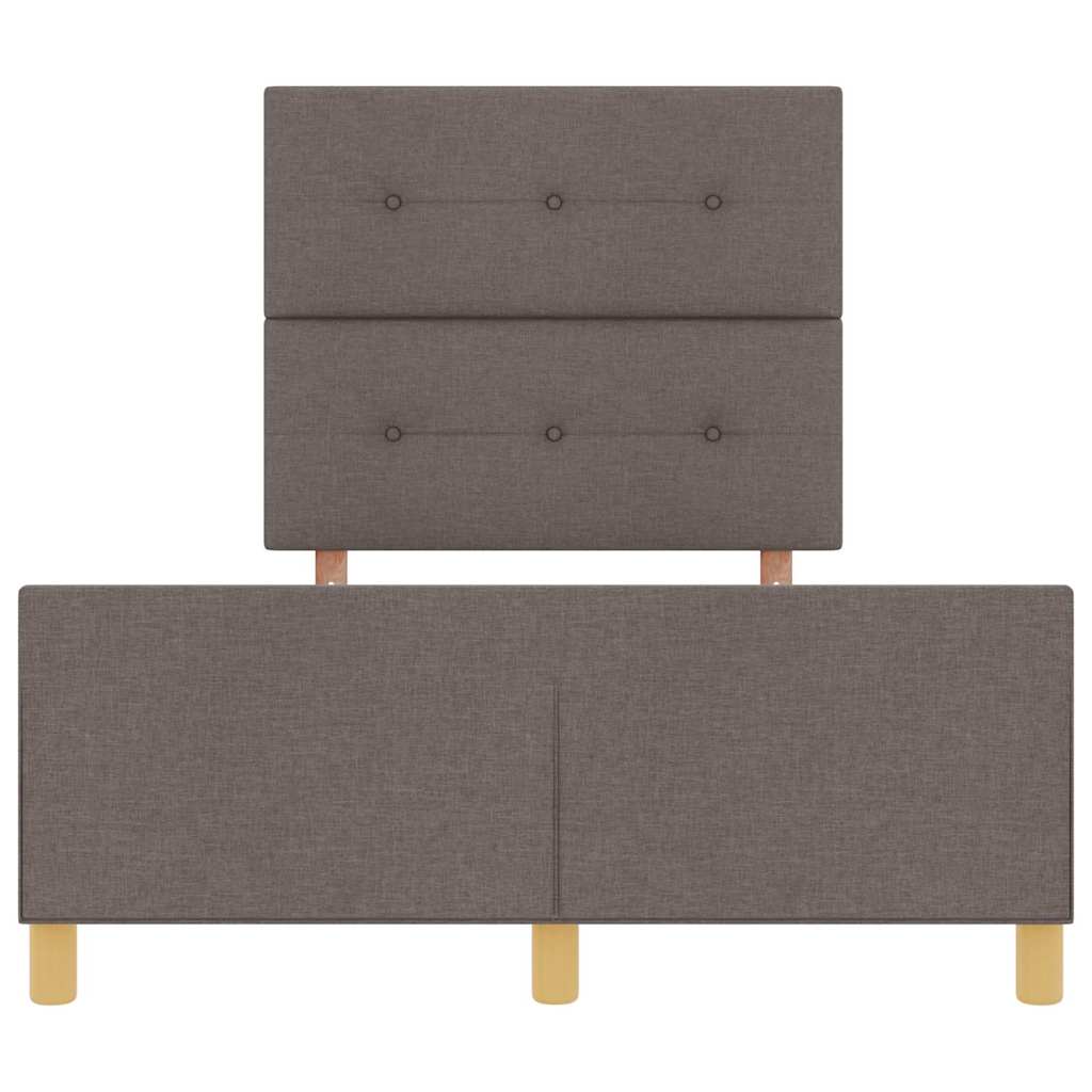 Cadre de lit avec tête de lit Taupe 120 x 190 cm tissu - XIOS