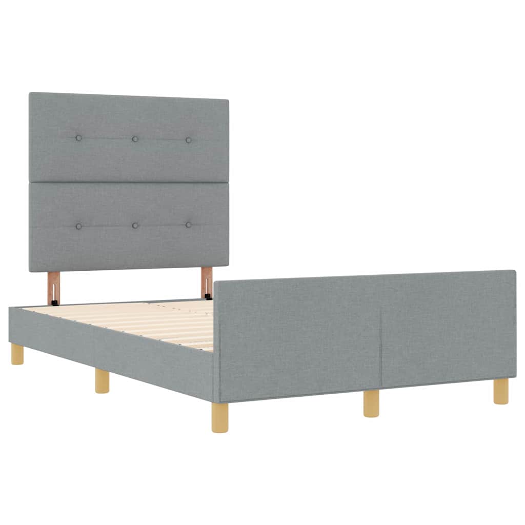 Cadre de lit avec tête de lit Gris clair 120 x 200 cm tissu