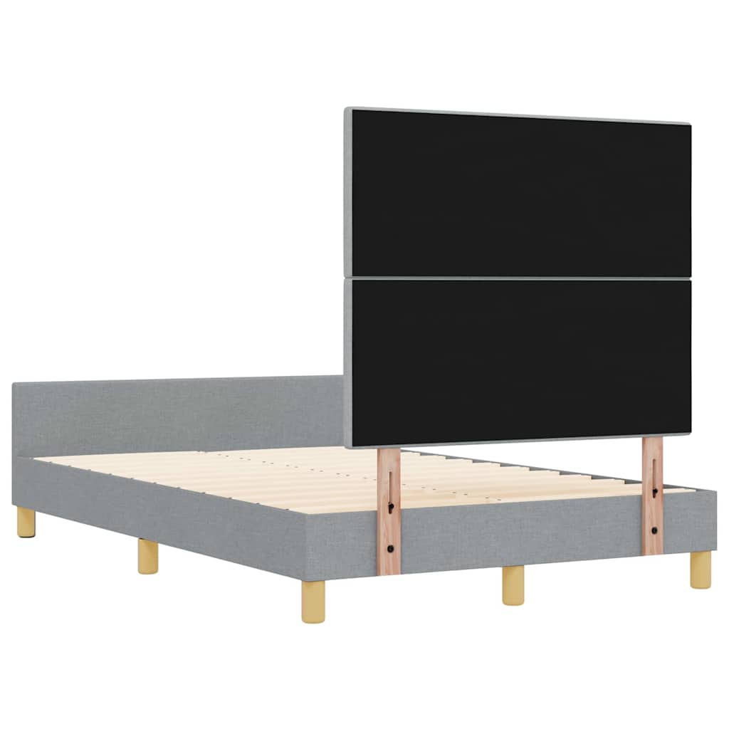 Cadre de lit avec tête de lit Gris clair 120 x 200 cm tissu