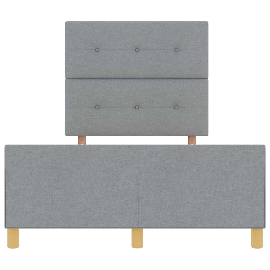 Cadre de lit avec tête de lit Gris clair 120 x 200 cm tissu