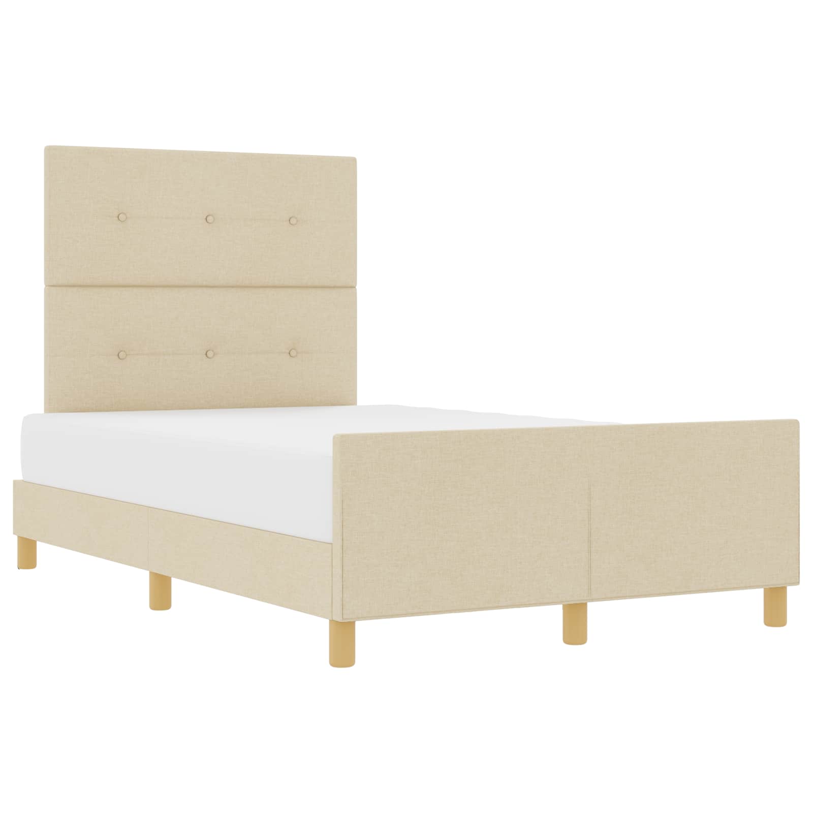 Cadre de lit avec tête de lit Crème 120 x 200 cm tissu - XIOS