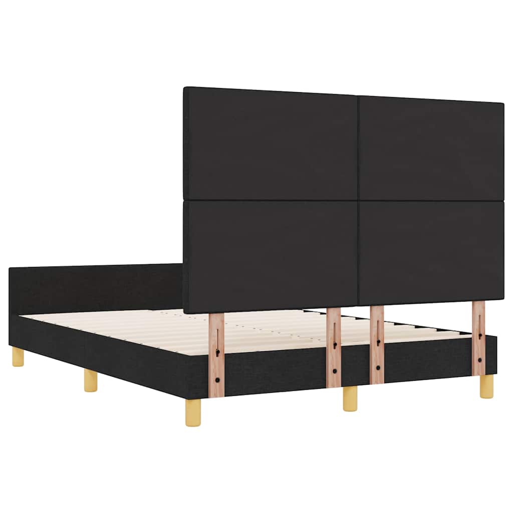 Cadre de lit avec tête de lit Noir 160 x 200 cm tissu - XIOS