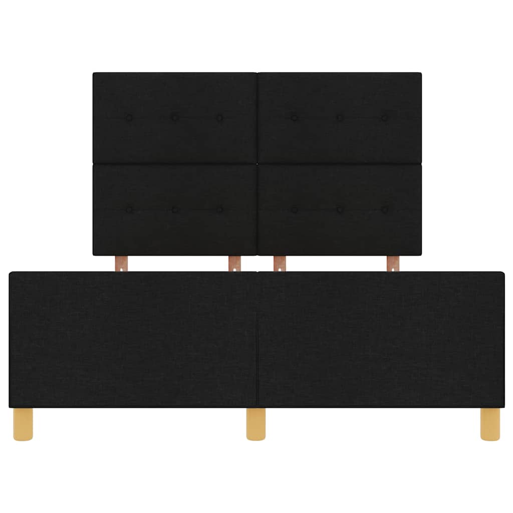 Cadre de lit avec tête de lit Noir 160 x 200 cm tissu - XIOS