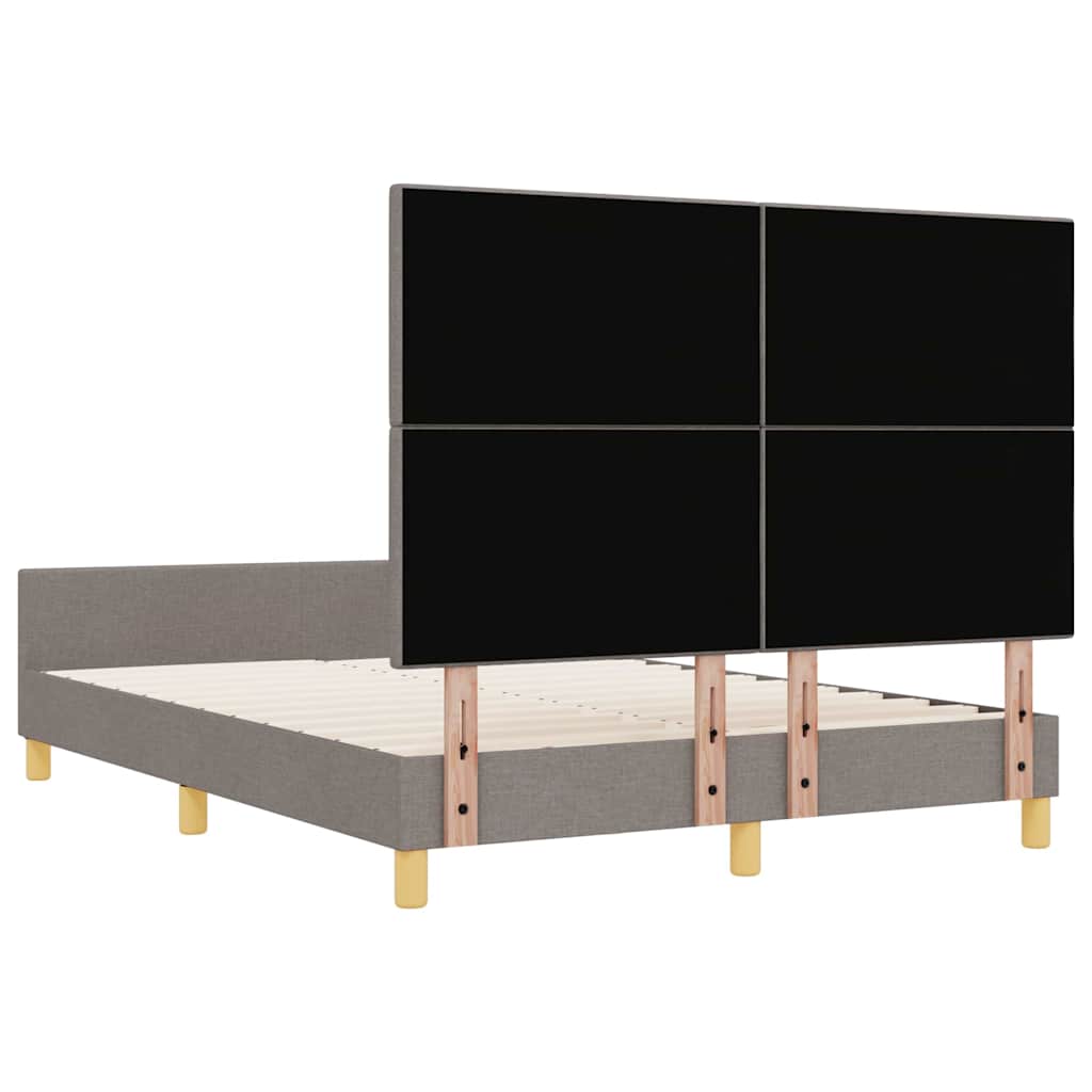 Cadre de lit avec tête de lit Taupe 160 x 200 cm tissu - XIOS