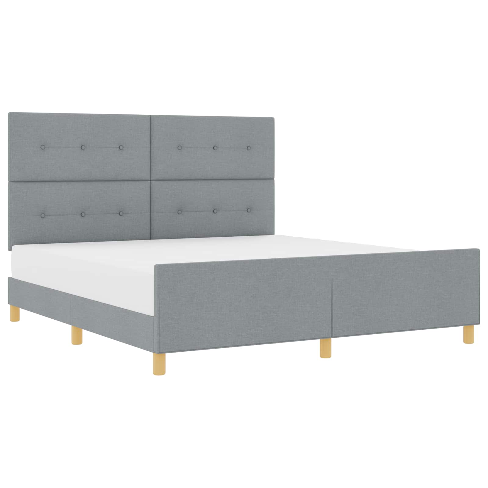 Cadre de lit avec tête de lit Gris clair 180 x 200 cm tissu - XIOS