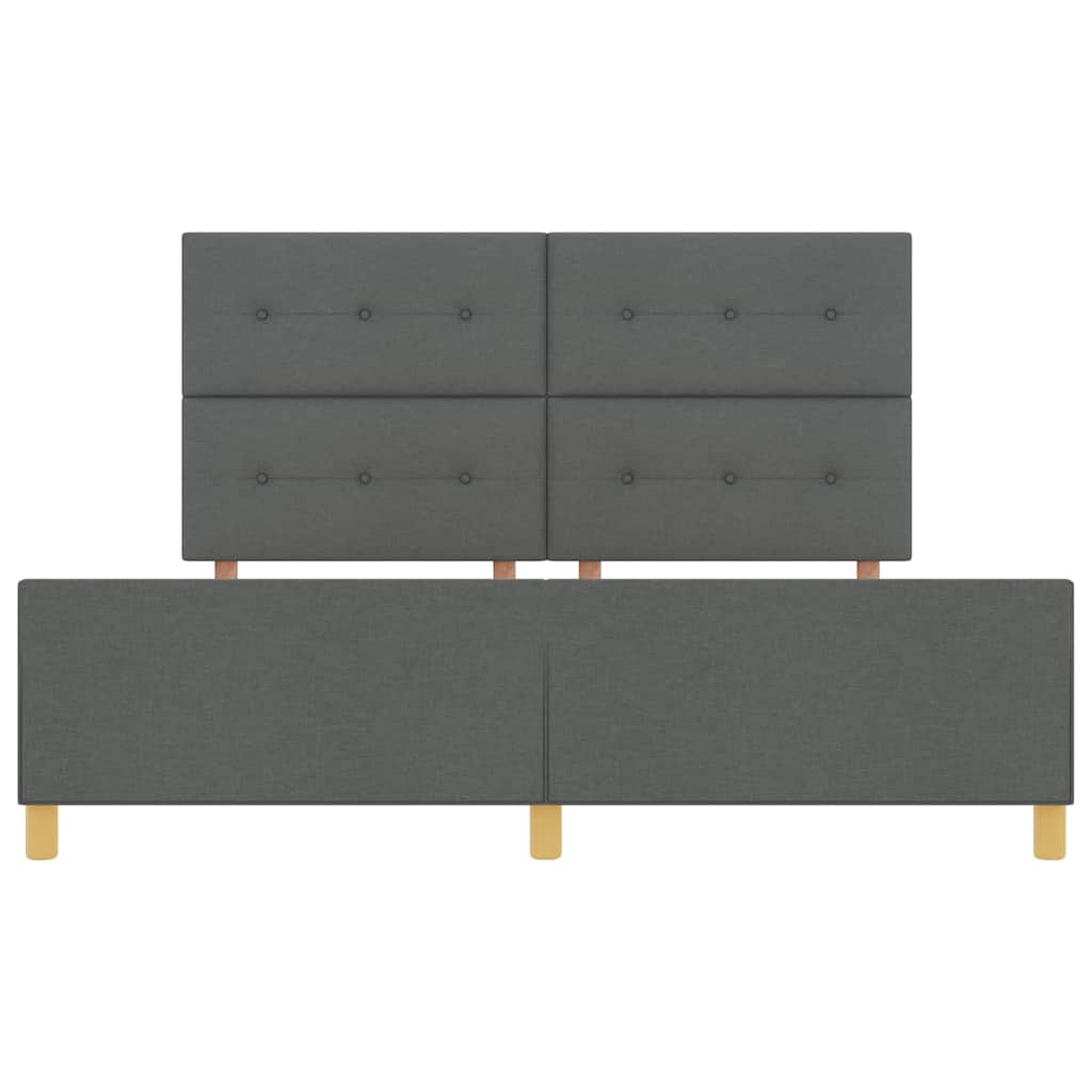 Cadre de lit avec tête de lit Gris foncé 180 x 200 cm tissu