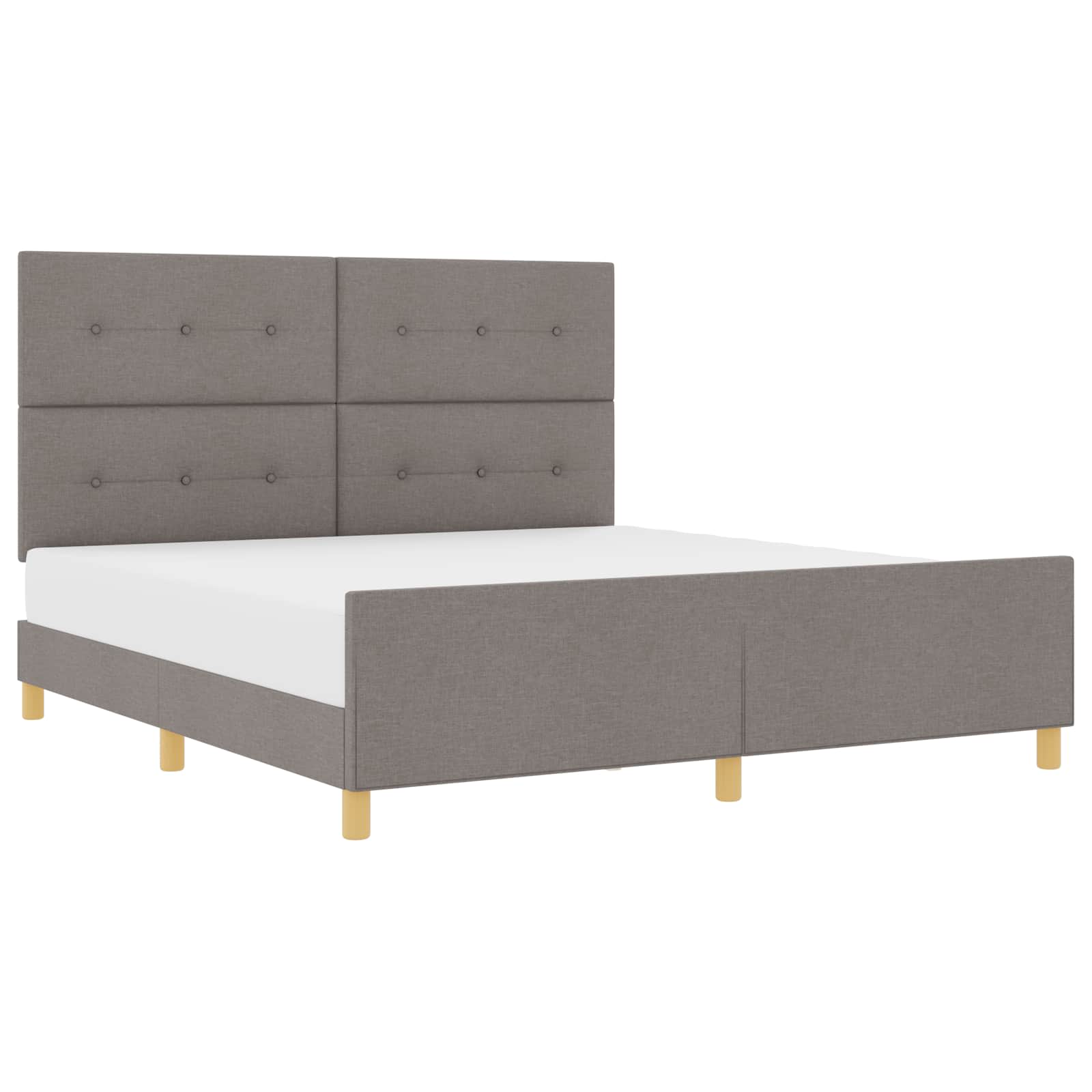 Cadre de lit avec tête de lit Taupe 180 x 200 cm tissu - XIOS