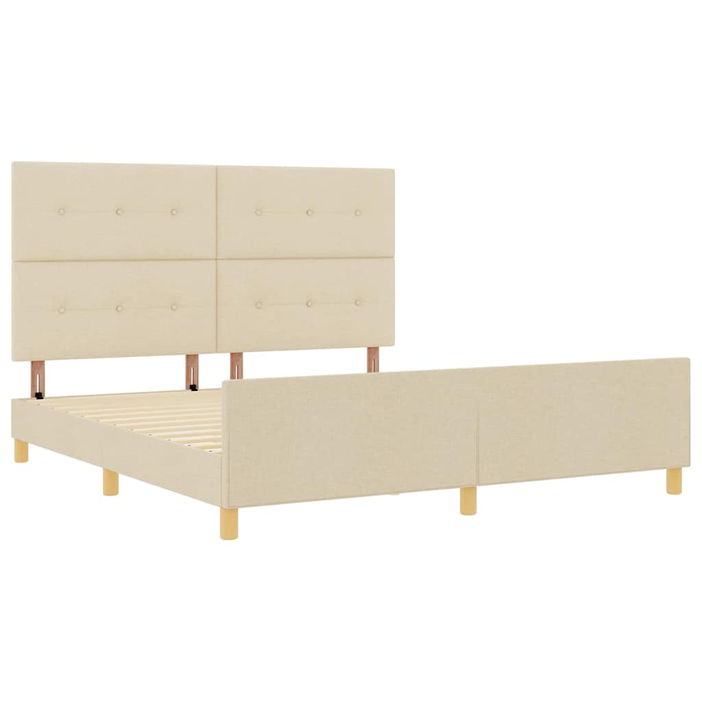 Cadre de lit avec tête de lit Crème 180 x 200 cm tissu - XIOS