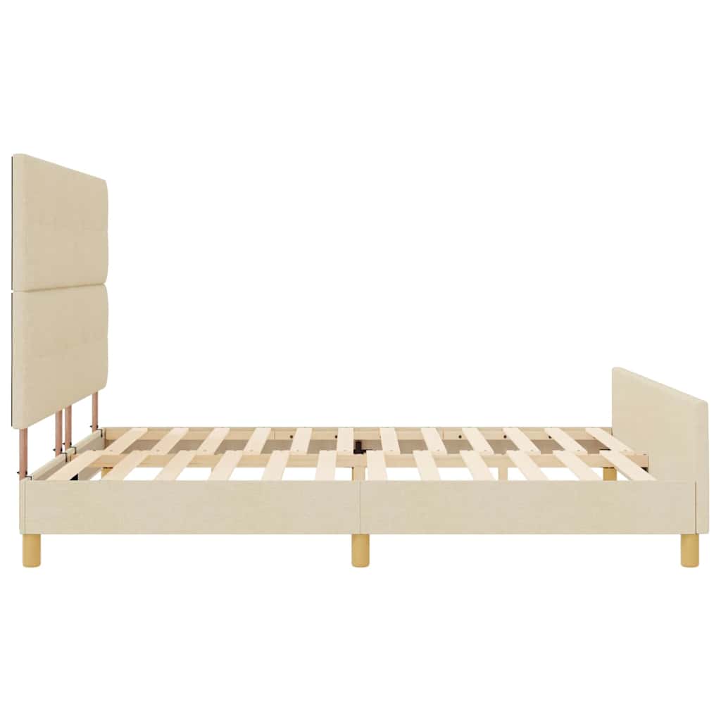 Cadre de lit avec tête de lit Crème 180 x 200 cm tissu - XIOS