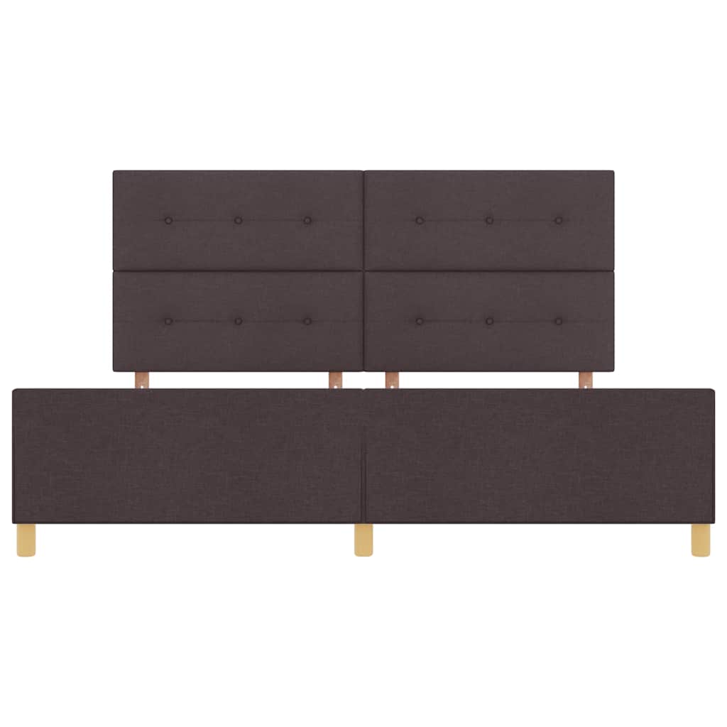 Cadre de lit avec tête de lit Marron foncé 200 x 200 cm tissu