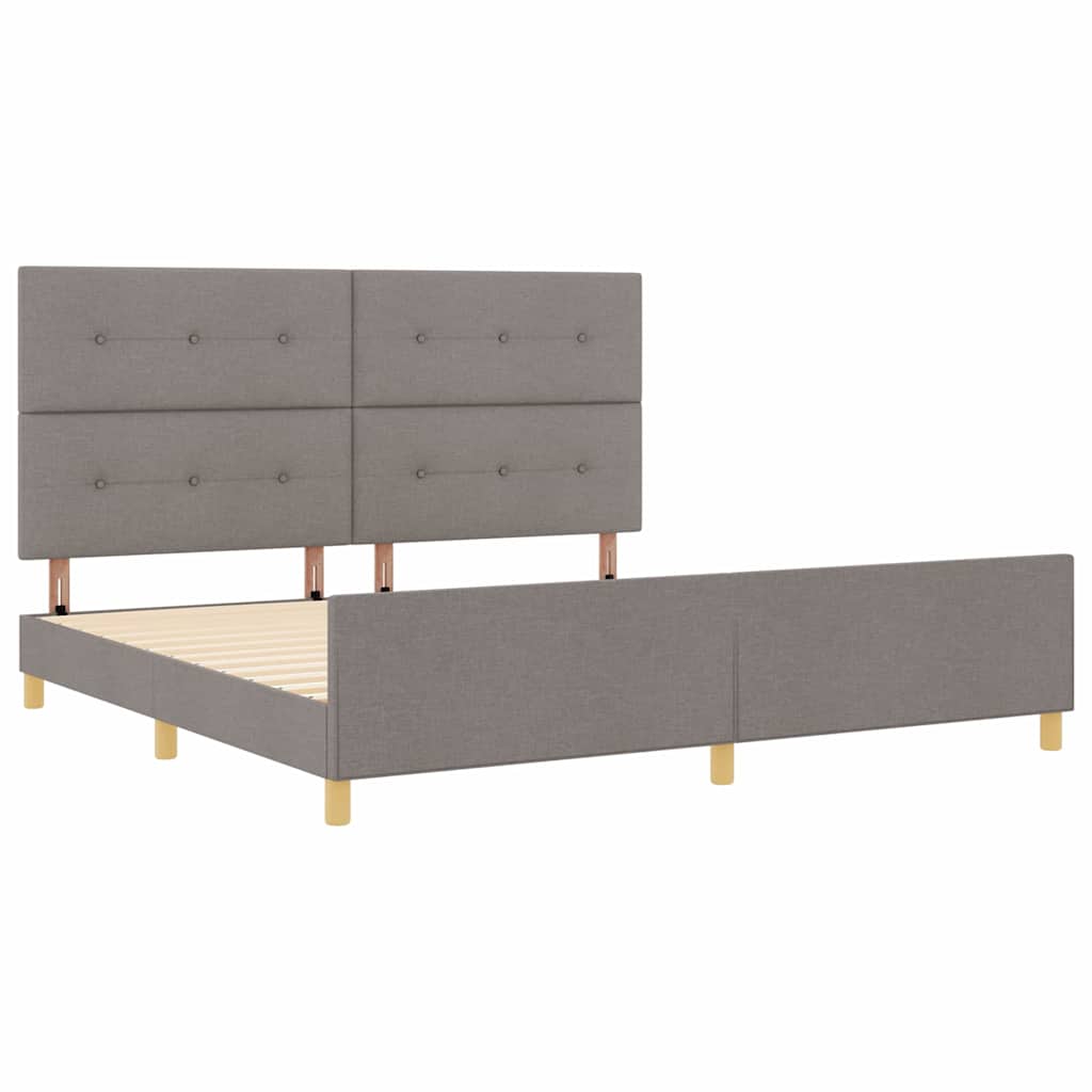 Cadre de lit avec tête de lit Taupe 200 x 200 cm tissu - XIOS