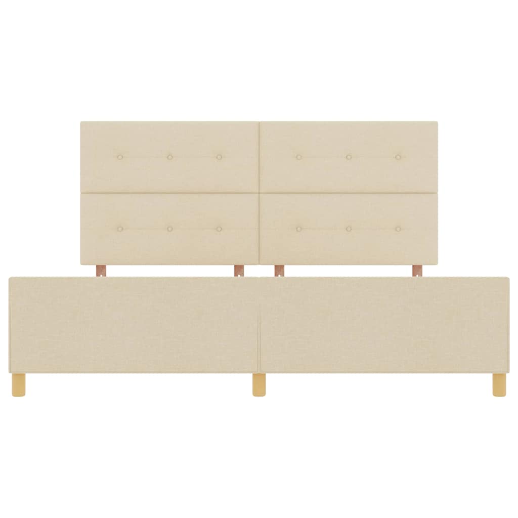 Cadre de lit avec tête de lit Crème 200 x 200 cm tissu - XIOS