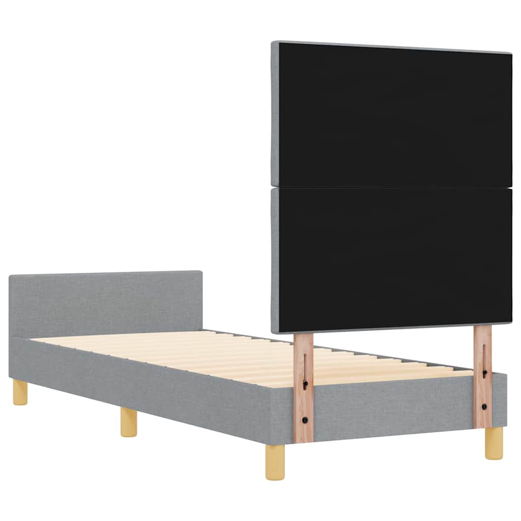 Cadre de lit avec tête de lit Gris clair 80 x 200 cm tissu