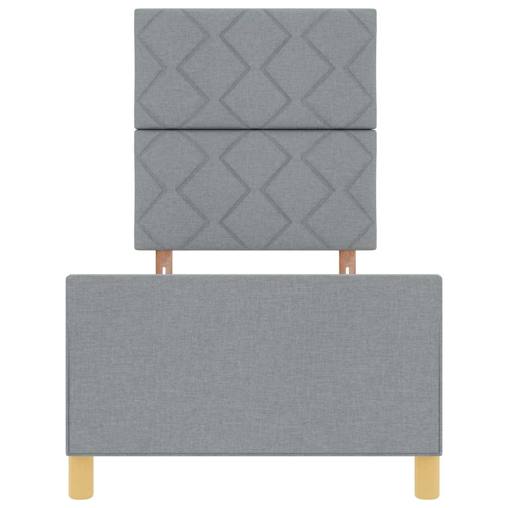 Cadre de lit avec tête de lit Gris clair 80 x 200 cm tissu