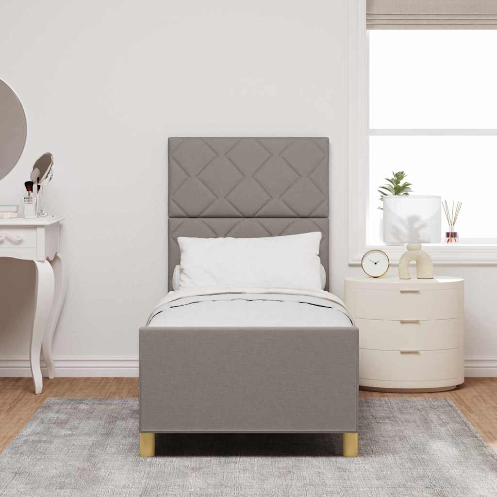 Cadre de lit avec tête de lit Taupe 80 x 200 cm tissu - XIOS