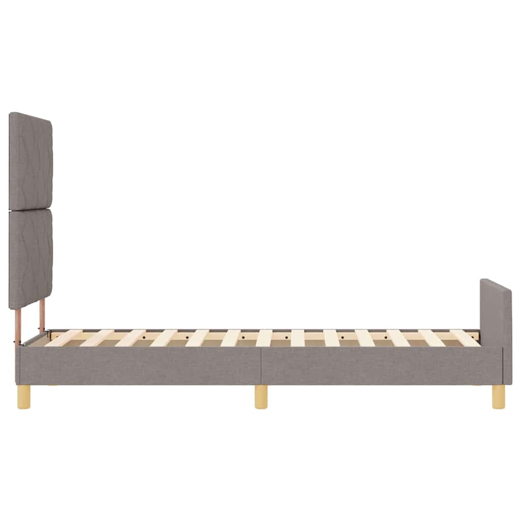 Cadre de lit avec tête de lit Taupe 80 x 200 cm tissu - XIOS