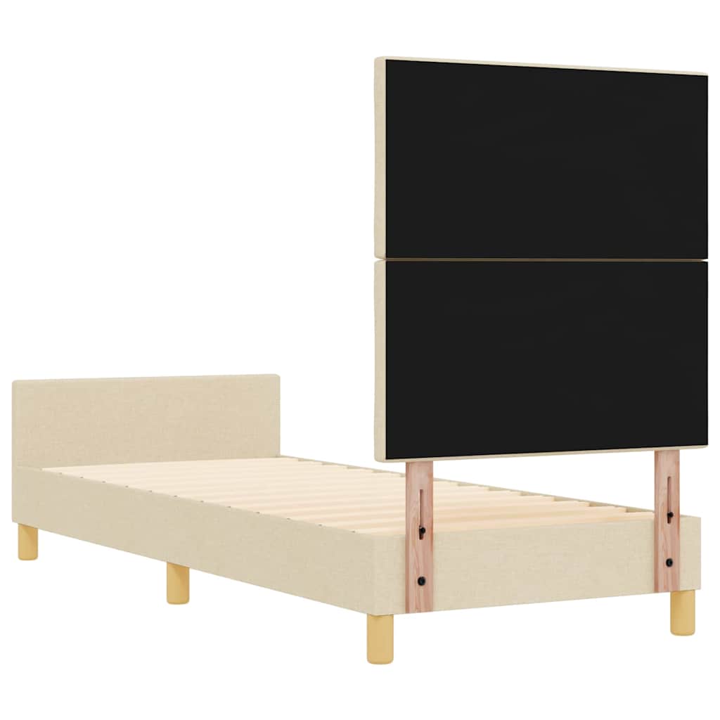 Cadre de lit avec tête de lit Crème 80 x 200 cm tissu - XIOS