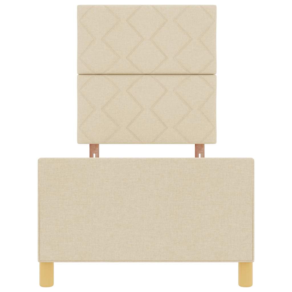 Cadre de lit avec tête de lit Crème 80 x 200 cm tissu - XIOS