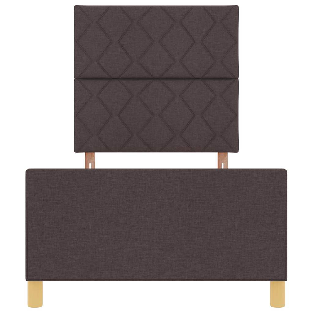 Cadre de lit avec tête de lit Marron foncé 100 x 200 cm tissu - XIOS