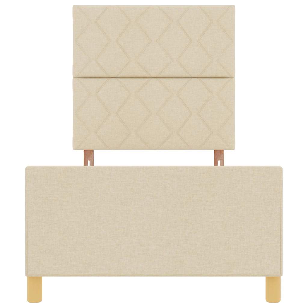 Cadre de lit avec tête de lit Crème 100 x 200 cm tissu - XIOS