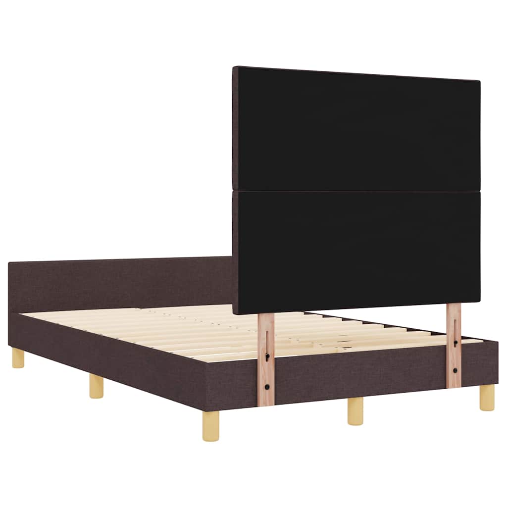 Cadre de lit avec tête de lit Marron foncé 120 x 190 cm tissu - XIOS