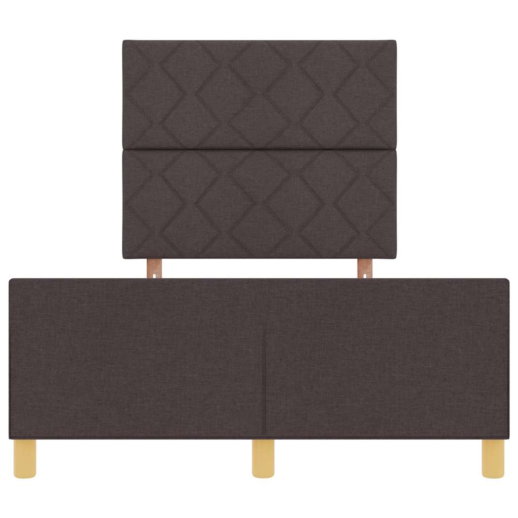 Cadre de lit avec tête de lit Marron foncé 120 x 190 cm tissu - XIOS