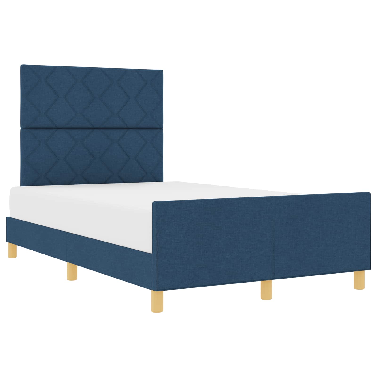 Cadre de lit avec tête de lit Bleu 120 x 190 cm tissu - XIOS