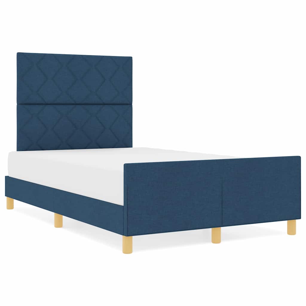 Cadre de lit avec tête de lit Bleu 120 x 200 cm tissu - XIOS