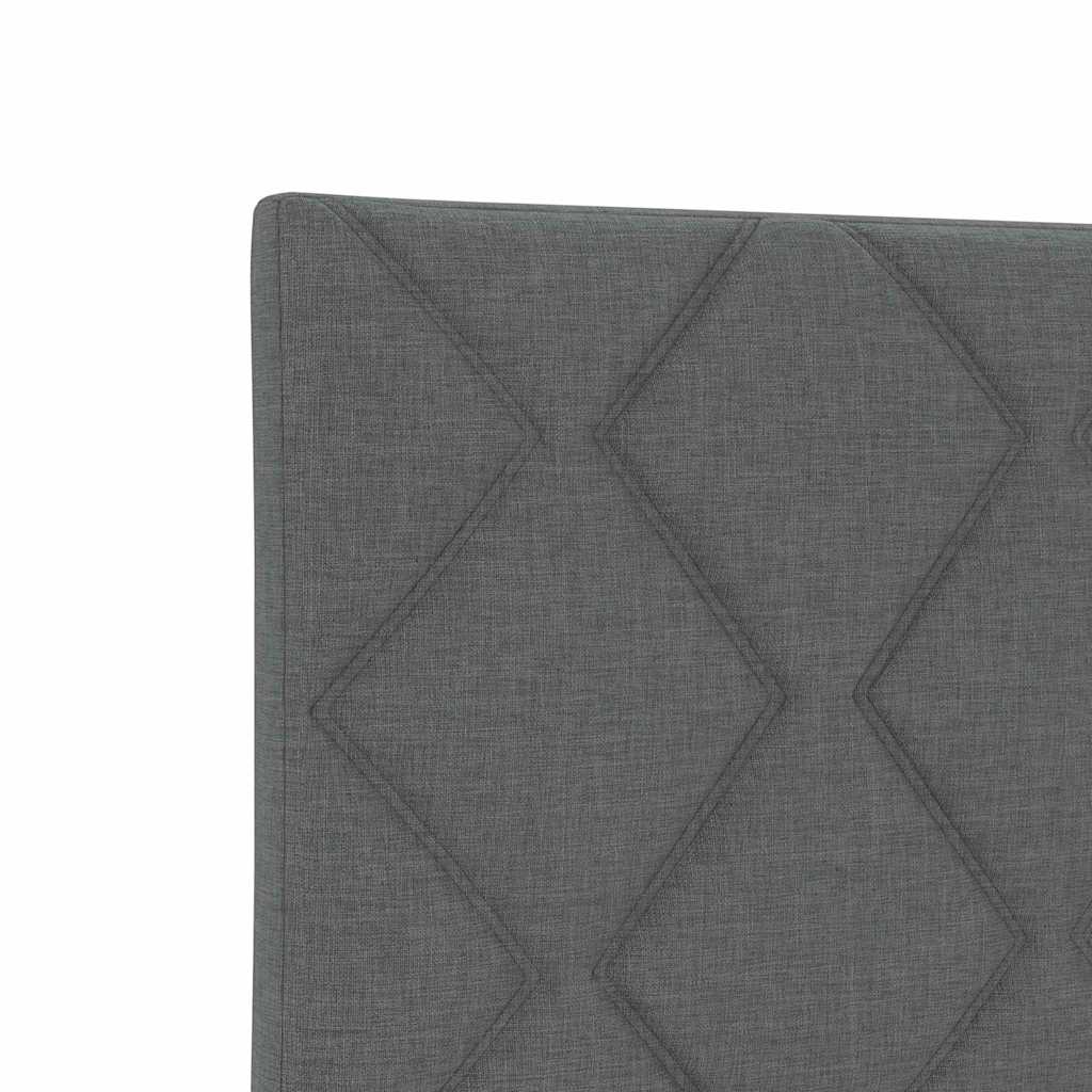 Cadre de lit avec tête de lit Gris foncé 140 x 190 cm tissu